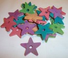 25 Bird Toy Parts Colored Wood 1-1 2  Stars Wooden Parrot Toy Craft Bead W  Hole