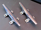 Vtg Pair 8  1960s Solid Bronze chrome Boat Rope Cleats Sailing Dock Clean 