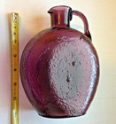 Amethyst Purple Glass Jug Syrup Bottle W  Pour Spout 7 25  Tall Clevenger Look