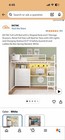 Dictac Full Loft Bed  Metal  White  L-shaped Desk  7 Drawers  Guardrail  Ladder