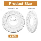 2 Pcs Ceiling Medallion Molded Vintage White Carved Flower Pu Medallions For    