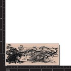 Wood Rubber Stamp  Mermaid In The Ocean  Vintage scene beach lady sea woman fish