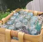 Japanese Glass Fishing Floats 2  Mixed Lot-8 4 Netted 4 No Net Antique Usa Bz