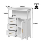 Modern Sideboard Buffet Cabinet  3 Drawers   1 Door  Engineered Wood Storage