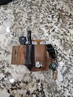Folding Knife With Leather Sheath Edc Pocket edc Leather Belt Pouch Kit     Knife 