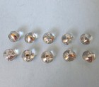 10 Clear Glass Ball Button 4 Triangle Design Top With Silver Trim Vintage