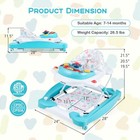 6 In 1 Baby Walker Adjustable Toddler Walker   Activity Center With Music Tray