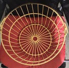 Large Antique vintage Rustic Wire Farm Country Egg Basket Worn Yellow Coated 
