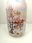 Vintage Hand Painted Decorative Glass Beverage Bottle Artist Signed