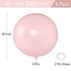  36 Inch Giant Balloons  6 Pack Large Round Latex Balloons For 6 Pcs Light Pink