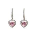 Fashion Heart Zircon Ear Stud Earrings Women Party Drop Dangle Jewelry Gift New