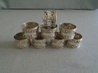 Gorham  melrose  Sterling   Napkin Rings Set Of 8   Repousse Floral   Excellent 