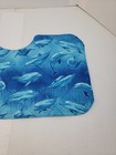 Handmade Baby Burp Cloths Cotton Two-sided Fitted Blue Dolphins Ocean Water_ak