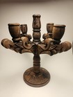 Vintage Wooden Candelabra Hand Carved 5 Arm Primitive Rustic Farmhouse Decor