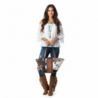 Western Cowhide Tote Bag With Fringe And Hand-tooled Leather Design