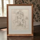 Moses Soyer Original Hand Signed Pencil Drawing Girl On Chair 1948 Uptowngallery