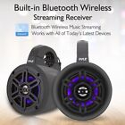Pyle Bluetooth Black Waterproof Marine Wakeboard Tower Led 4  Speakers Pair