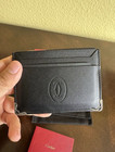 Cartier Must De Cartier Black Calfskin Card Holder Wallet Nib Authentic Luxury