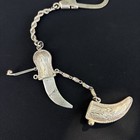 Vintage 850 Silver Middle Eastern Khanjar Dagger Keychain 30 8g Ornate Design 