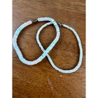 Vtg Puka Bead Heisha Anklets Pastel Pink White Blue And White