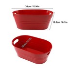Biugaaufai 3 Pcs 15 3 X 9 X 6 Inches Red Metal Galvanized Tub With Handles  3 Ga