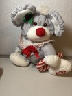 Vintage Fisher-price Puffalump Gray Christmas Mouse 12  Plush 1987 W  Candy Cane
