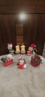 Flocked Bears 1980s Lot Of 7 Christmas Ornaments  Kitschy Vintage   2 Rare   