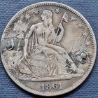 Love Token  b F S  On 1861 Seated Liberty Half Dollar  80529