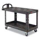 Rubbermaid Commercial 4545bla 25 25  X 54  X 36  2 Flat Shelf Utility Cart New