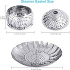 Folding Steamer Basket Stainless Steel Vegetable Steamer Insert Expandable For