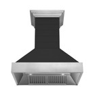 Zline 30  Wood Wall Mount Range Hood Rustic Black With Stainless Accent 365cc-30