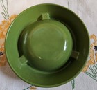 Vtg Mid Century Plastic Ashtray Bright Green Unmarked 4 1 2  Round