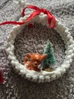 Vintage Macrame Christmas Ornaments Lot Of Two