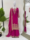 Festival Wear Faux Georgette Palazzo Suit With Dupatta For Women
