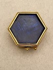 1973 Estee Lauder Estee Royal Enamel Hexagon Dark Blue Solid Perfume Compact