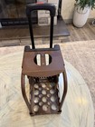 Zuca Brown Metal Frame Rolling Cart For Ice Skates And Disc Golf
