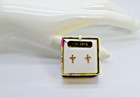 14k Solid Yellow Gold Baby Cz Cross Stud Earrings 0 38  X  25 