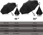 40 49 56 Inch Oversize Windproof Inverted Reverse Upside Down Umbrella  Golf