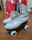 Vtg Riedel Red Wing Minn  Chicago Custom Gmii Roller Skates White Sz 9 5 W  Bag