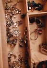 Antique Vintage Silver Victorian Mixed Rhinestone Diamond Gemstone  Earrings Lot