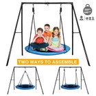 Metal Playground Swing Set Outdoor Kids Children Backyard Swingset Saucer Swing