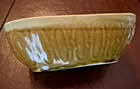 Vintage Cookson Usa Dark light Yellow Rectangular Pottery Planter Raised Design