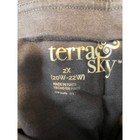 Terra   Sky Womens 2x Capri Leggings Blue Bundle Of 2 Fitted Stretch Pants New
