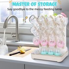 Beige Baby Bottle Drying Rack Vertical Holder Organizer Fits 12 Bottles