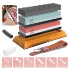 9pcs Knife Sharpening Stone Kit Dual Whetstone 400 1000 3000 8000 Grit Sharpener