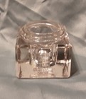 Vintage Heavy Square Glass Inkwell  Pat D U s  July 17en Capr14 1894