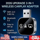 Wireless Carplay Mirror Cars Link Adapter 3 In 1 Compatible With Airplay android