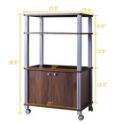 3-tier Trolley Microwave Oven Stand W  Rolling Cart Kitchen House Use  Walnut