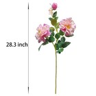 Pink Silk Roses With Stems Real Look  5 Pcs Fake Roses Artificial Flowers fau   