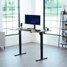 Vivo Electric 63    X 32    Standup Desk  Reclaimed Wood Table Top  Black Frame
